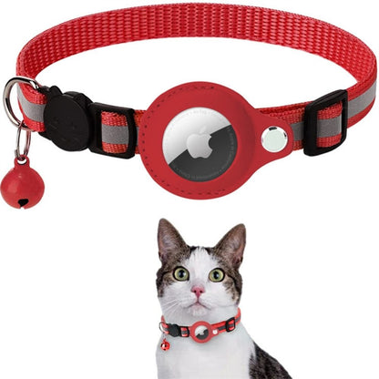 Reflective Cat Collar with GPS Tracker Holder and Safety Closure – Adjustable Night Visibility Collar with Bell