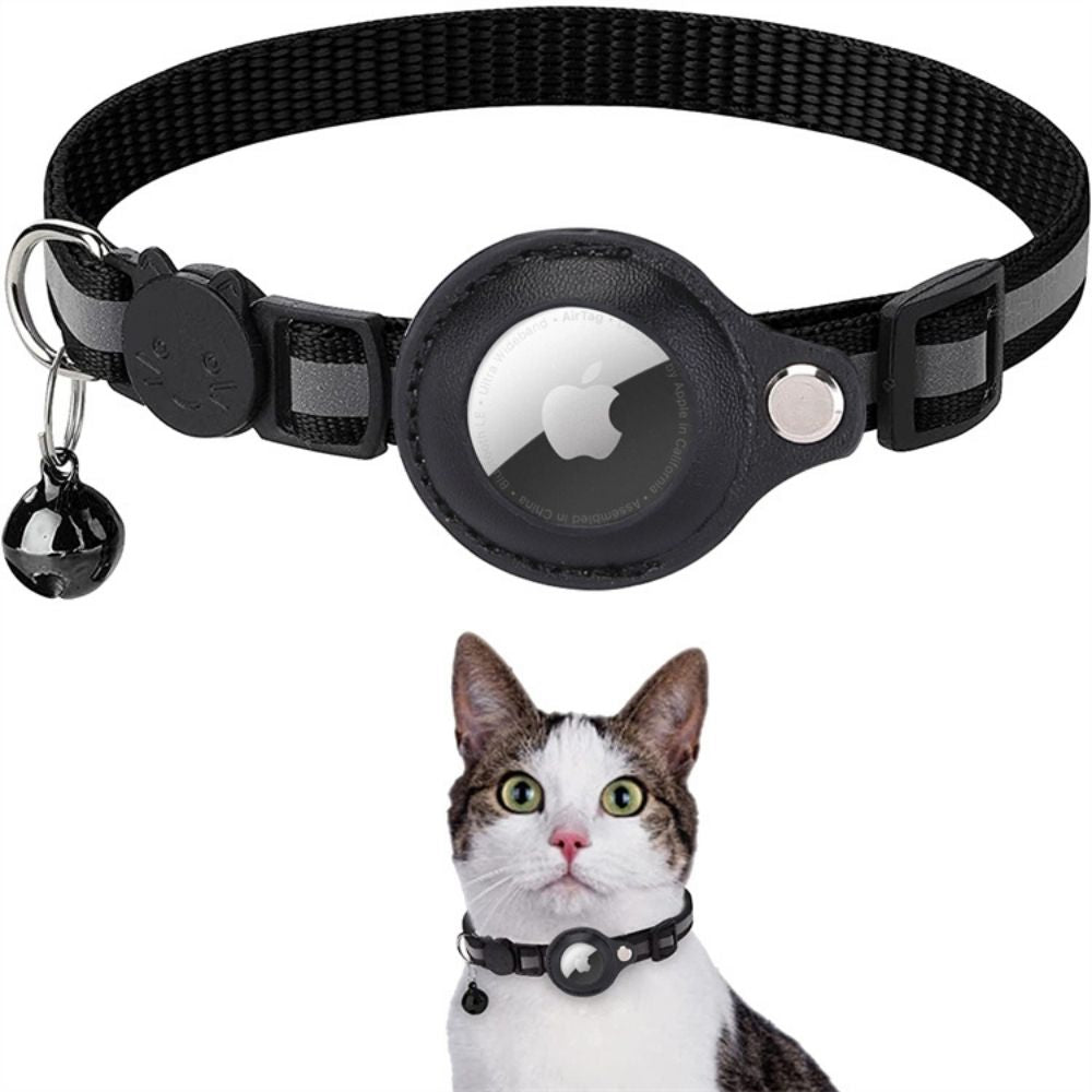 Reflective Cat GPS Tracker Collar with Breakaway Buckle – Adjustable Nylon Design for Safety and Visibility