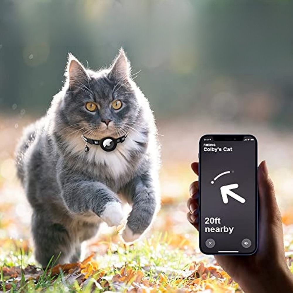 Reflective Cat GPS Tracker Collar with Breakaway Buckle – Adjustable Nylon Design for Safety and Visibility
