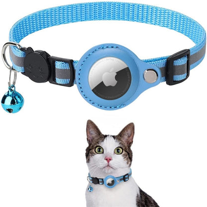 Reflective Cat GPS Tracker Collar with Breakaway Buckle – Adjustable Nylon Design for Safety and Visibility