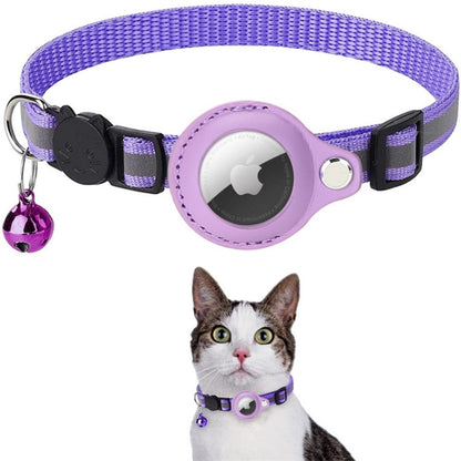 Reflective Cat GPS Tracker Collar with Breakaway Buckle – Adjustable Nylon Design for Safety and Visibility