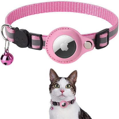 Reflective Cat GPS Tracker Collar with Breakaway Buckle – Adjustable Nylon Design for Safety and Visibility